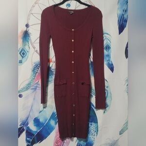 Ribbed long sleeve dress